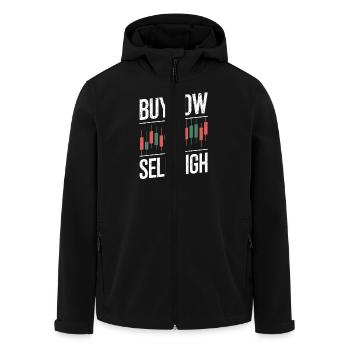Buy Low – Sell High – Crypto-Regel - Recycelte Männer Softshell-Jacke von Stanley/Stella - Schwarz - Vorne - AI Model Male 185 light (185cm)
