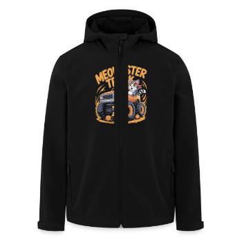 Meownster TruckCat Monster Truck - Men’s Recycled Softshell Jacket by Stanley/Stella - black - Front - AI Model Male 185 light (185cm)