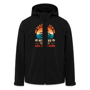 Elektro Rad WARUM ICH MIT AKKU FAHRE Lustig - Recycelte Männer Softshell-Jacke von Stanley/Stella - Schwarz - Vorne - AI Model Male 185 light (185cm)