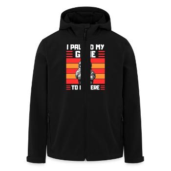 Zocker Faultier Spruch Gaming Humor - Recycelte Männer Softshell-Jacke von Stanley/Stella - Schwarz - Vorne - AI Model Male 185 light (185cm)