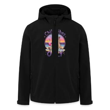 Chill Vibes Only Summer Beach Party Capybara - Veste softshell homme en polyester recyclé Stanley/Stella - noir - Devant - AI Model Male 185 light (185cm)