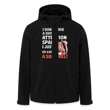 ADHD? Oh look, a squirrel! - Men’s Recycled Softshell Jacket by Stanley/Stella - black - Front - AI Model Male 185 light (185cm)