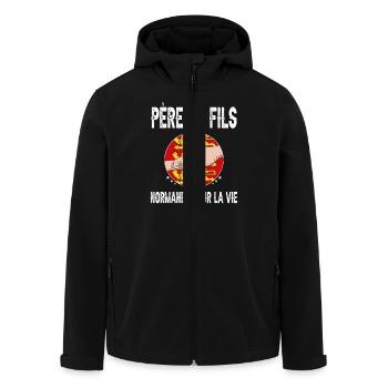 père et fils papa normand normandie fête des pères - Veste softshell homme en polyester recyclé Stanley/Stella - noir - Devant - AI Model Male 185 light (185cm)