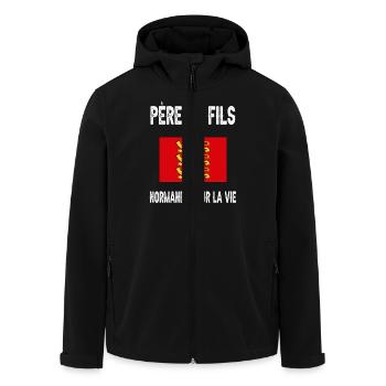 père et fils papa normand normandie - Veste softshell homme en polyester recyclé Stanley/Stella - noir - Devant - AI Model Male 185 light (185cm)