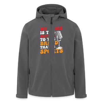 Funny Sports Ansager - Recycelte Männer Softshell-Jacke von Stanley/Stella - Anthrazit - Vorne - AI Model Male 185 light (185cm)