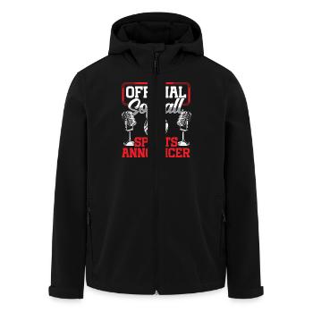 Funny Sports Ansager - Recycelte Männer Softshell-Jacke von Stanley/Stella - Schwarz - Vorne - AI Model Male 185 light (185cm)