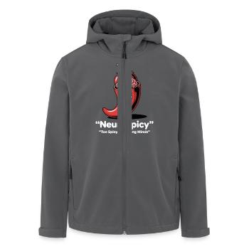 Neuro Spicy – Too spicy for boring minds - Men’s Recycled Softshell Jacket by Stanley/Stella - anthracite - Front - AI Model Male 185 light (185cm)