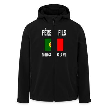 père et fils papa portugais portugal fêtes pères - Veste softshell homme en polyester recyclé Stanley/Stella - noir - Devant - AI Model Male 185 light (185cm)