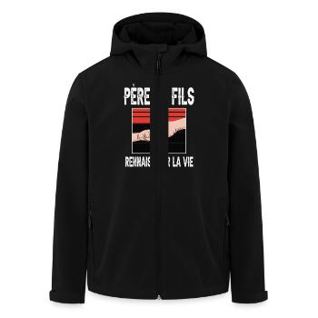 père et fils papa rennais rennes supporter - Veste softshell homme en polyester recyclé Stanley/Stella - noir - Devant - AI Model Male 185 light (185cm)