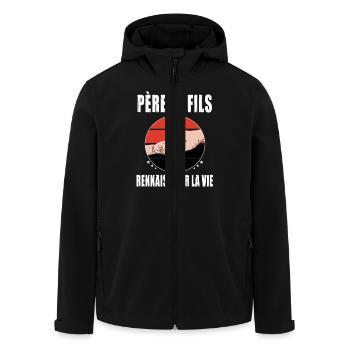père et fils papa rennes rennais fête des pères - Veste softshell homme en polyester recyclé Stanley/Stella - noir - Devant - AI Model Male 185 light (185cm)