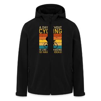 Funny Bicycle Saying Cyclist - Men’s Recycled Softshell Jacket by Stanley/Stella - black - Front - AI Model Male 185 light (185cm)