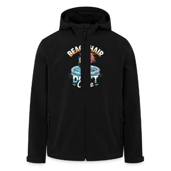 Beach Hair Don't Care Flamingo Sommer - Recycelte Männer Softshell-Jacke von Stanley/Stella - Schwarz - Vorne - AI Model Male 185 light (185cm)