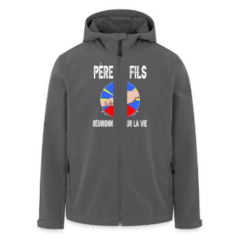 père et fils papa réunionnais la réunion - Veste softshell homme en polyester recyclé Stanley/Stella - charbon - Devant - AI Model Male 185 light (185cm)