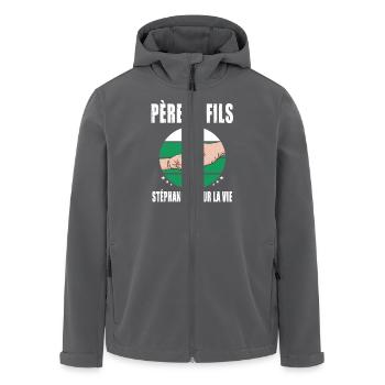père et fils papa saint étienne stéphanois - Veste softshell homme en polyester recyclé Stanley/Stella - charbon - Devant - AI Model Male 185 light (185cm)