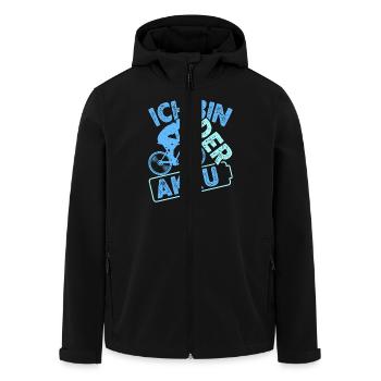 Radfahrer ICH BIN DER AKKU Radeln Lustiges - Recycelte Männer Softshell-Jacke von Stanley/Stella - Schwarz - Vorne - AI Model Male 185 light (185cm)