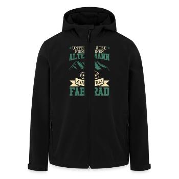 Radler UNTERSCHÄTZE NIE EINEN ALTEN MANN Lustiges - Recycelte Männer Softshell-Jacke von Stanley/Stella - Schwarz - Vorne - AI Model Male 185 light (185cm)
