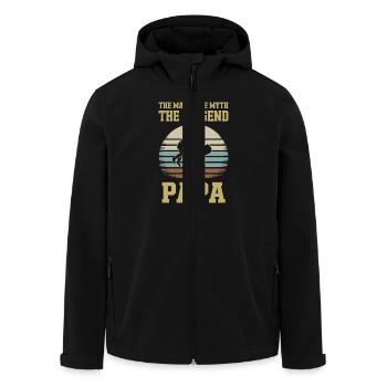 The Man, The Myth, The Legend – Papa - Men’s Recycled Softshell Jacket by Stanley/Stella - black - Front - AI Model Male 185 light (185cm)