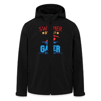 Drôle de joueur nageur joueur joueur disant - Veste softshell homme en polyester recyclé Stanley/Stella - noir - Devant - AI Model Male 185 light (185cm)