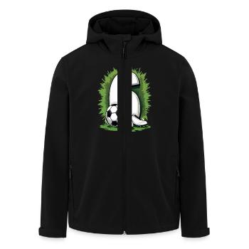 Fußball Geburtstag 6 Jahre Jungen Geschenk - Recycelte Männer Softshell-Jacke von Stanley/Stella - Schwarz - Vorne - AI Model Male 185 light (185cm)