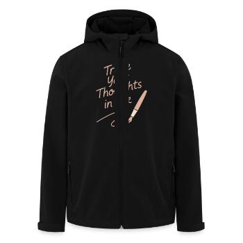 Journaling Aesthetic Creative Planer Life Writing - Recycelte Männer Softshell-Jacke von Stanley/Stella - Schwarz - Vorne - AI Model Male 185 light (185cm)