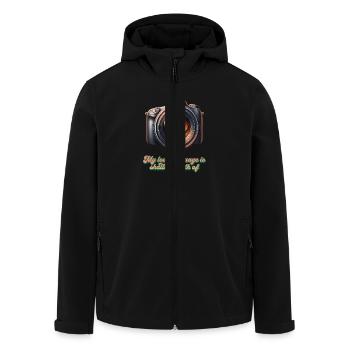 Déclaration d’amour dans le flou - Veste softshell homme en polyester recyclé Stanley/Stella - noir - Devant - AI Model Male 185 light (185cm)