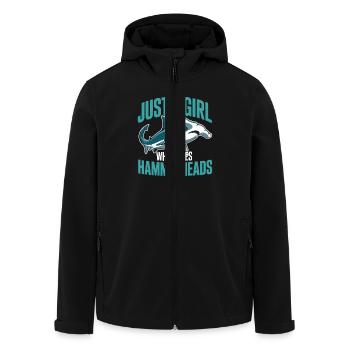 Just a girl who loves Hammerheads - Men’s Recycled Softshell Jacket by Stanley/Stella - black - Front - AI Model Male 185 light (185cm)