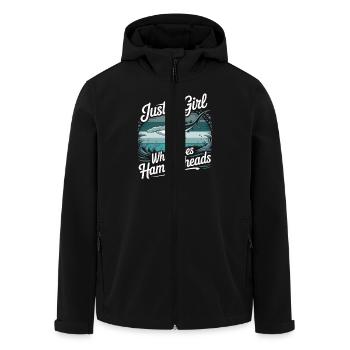 Just a girl who loves Hammerheads - Men’s Recycled Softshell Jacket by Stanley/Stella - black - Front - AI Model Male 185 light (185cm)