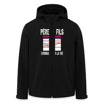 père et fils papa supporter lyonnais lyon - Veste softshell homme en polyester recyclé Stanley/Stella - noir - Devant - AI Model Male 185 light (185cm)