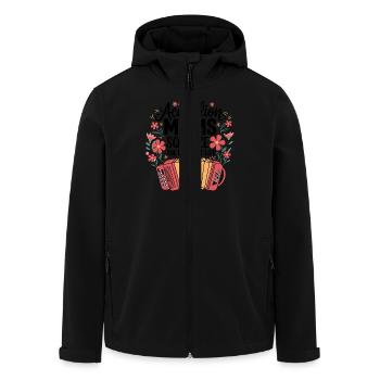 Music makes the heart happy - accordion - Men’s Recycled Softshell Jacket by Stanley/Stella - black - Front - AI Model Male 185 light (185cm)
