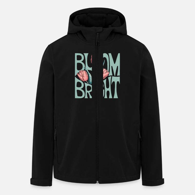 Bloom Bright Tulips Illustration Spring - Men’s Recycled Softshell Jacket by Stanley/Stella - black