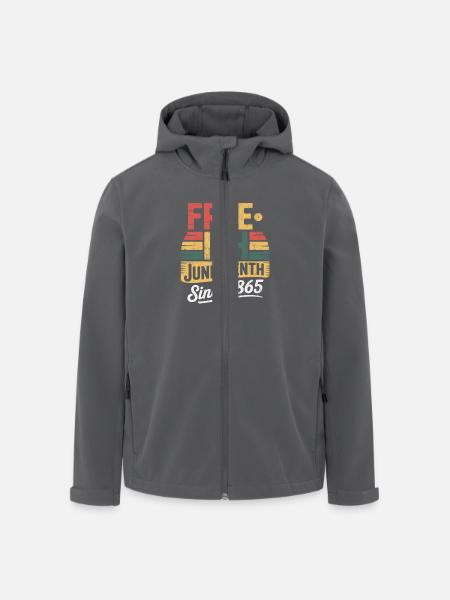 Freeish Juneteenth sunset - Men’s Recycled Softshell Jacket by Stanley/Stella - black