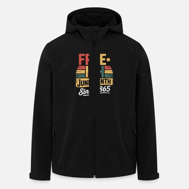 Freeish Juneteenth sunset - Men’s Recycled Softshell Jacket by Stanley/Stella - black