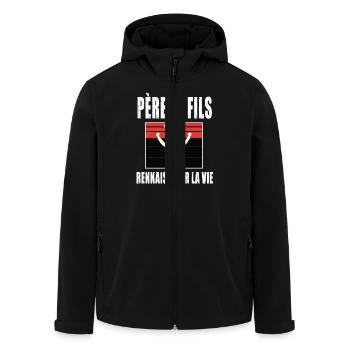père et fils papa supporter rennais rennes - Veste softshell homme en polyester recyclé Stanley/Stella - noir - Devant - AI Model Male 185 light (185cm)