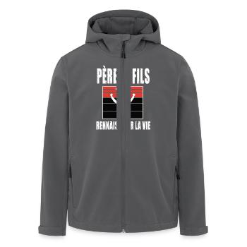 père et fils papa supporter rennais rennes - Veste softshell homme en polyester recyclé Stanley/Stella - charbon - Devant - AI Model Male 185 light (185cm)