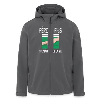 père et fils supporter stéphanois saint étienne - Veste softshell homme en polyester recyclé Stanley/Stella - charbon - Devant - AI Model Male 185 light (185cm)