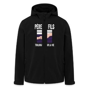 père et fils papa supporter toulousain toulouse - Veste softshell homme en polyester recyclé Stanley/Stella - noir - Devant - AI Model Male 185 light (185cm)