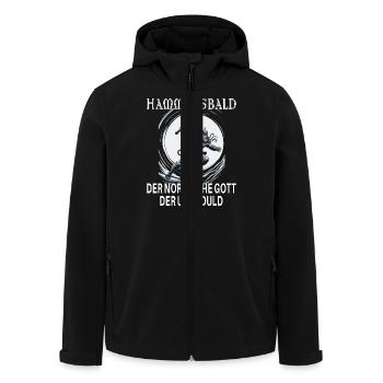 Hammersbald – Nordischer Gott der Ungeduld - Recycelte Männer Softshell-Jacke von Stanley/Stella - Schwarz - Vorne - AI Model Male 185 light (185cm)