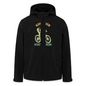 Radler KONDITION STATT STROM Radeln Lustiges - Recycelte Männer Softshell-Jacke von Stanley/Stella - Schwarz - Vorne - AI Model Male 185 light (185cm)