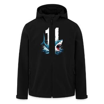 Hai Kinder Geburtstag 11 Jahre Jubel - Recycelte Männer Softshell-Jacke von Stanley/Stella - Schwarz - Vorne - AI Model Male 185 light (185cm)