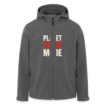Changement climatique Anxiété Gen Z Eco Stress Doomscroll - Veste softshell homme en polyester recyclé Stanley/Stella - charbon - Devant - AI Model Male 185 light (185cm)
