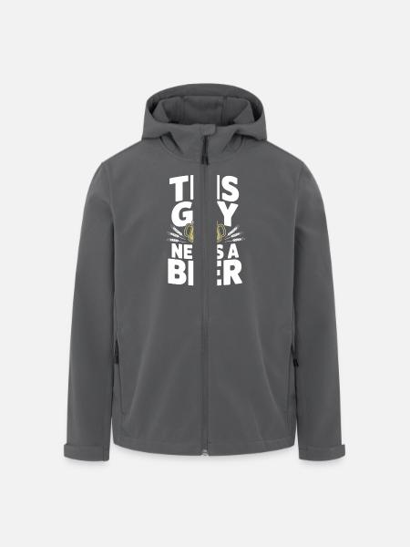 This Guy Needs a Beer - Recycelte Männer Softshell-Jacke von Stanley/Stella - Schwarz
