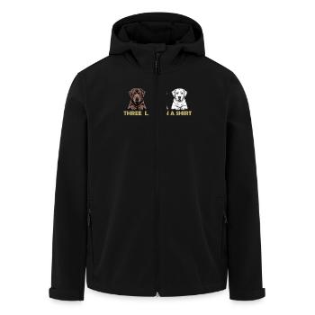 Trois labos sur une chemise – Trio de labradors retrievers - Veste softshell homme en polyester recyclé Stanley/Stella - noir - Devant - AI Model Male 185 light (185cm)