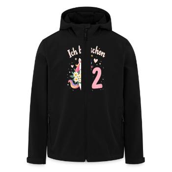 Cute Unicorn 2nd Birthday for Girls - Men’s Recycled Softshell Jacket by Stanley/Stella - black - Front - AI Model Male 185 light (185cm)
