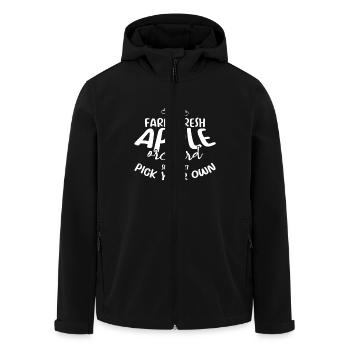 Frische Apfelplantage seit 1927 Apfelpflücken - Recycelte Männer Softshell-Jacke von Stanley/Stella - Schwarz - Vorne - AI Model Male 185 light (185cm)