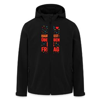 Quête principale : Survivre jusqu’à vendredi - Veste softshell homme en polyester recyclé Stanley/Stella - noir - Devant - AI Model Male 185 light (185cm)