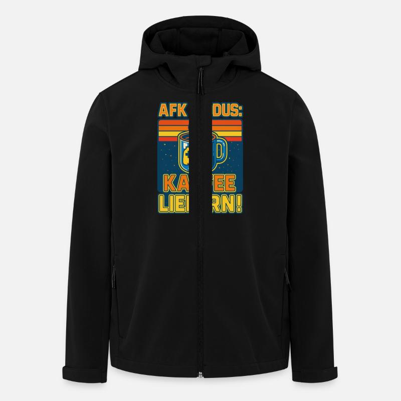 Mode AFK : Livrez du café ! - Veste softshell homme en polyester recyclé Stanley/Stella - noir