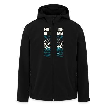 Aventure en eau vive Rafting Équipage Plein air - Veste softshell homme en polyester recyclé Stanley/Stella - noir - Devant - AI Model Male 185 light (185cm)