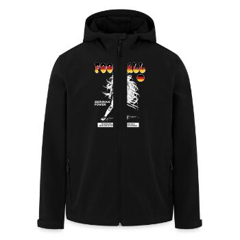 Deutsche Fußballspielerin Shirt: Technik im Spiel - Recycelte Männer Softshell-Jacke von Stanley/Stella - Schwarz - Vorne - AI Model Male 185 light (185cm)