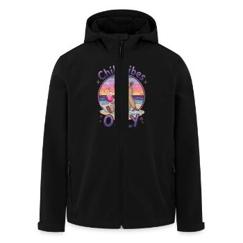 Chill Vibes Only Sommer Strandurlaub - Recycelte Männer Softshell-Jacke von Stanley/Stella - Schwarz - Vorne - AI Model Male 185 light (185cm)