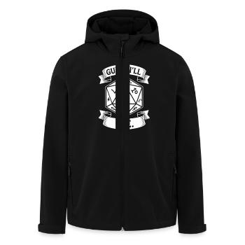 Guess I'll Die – Humorvolles Design mit D20-Würfel - Recycelte Männer Softshell-Jacke von Stanley/Stella - Schwarz - Vorne - AI Model Male 185 light (185cm)